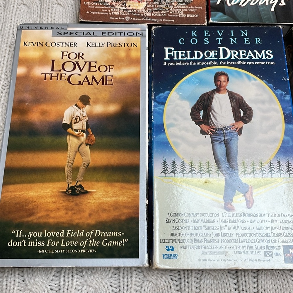 VTG VHS Lot of 5 movies. Kevin Costner/Paul Newman classics Baseball western 90s - Picture 3 of 7